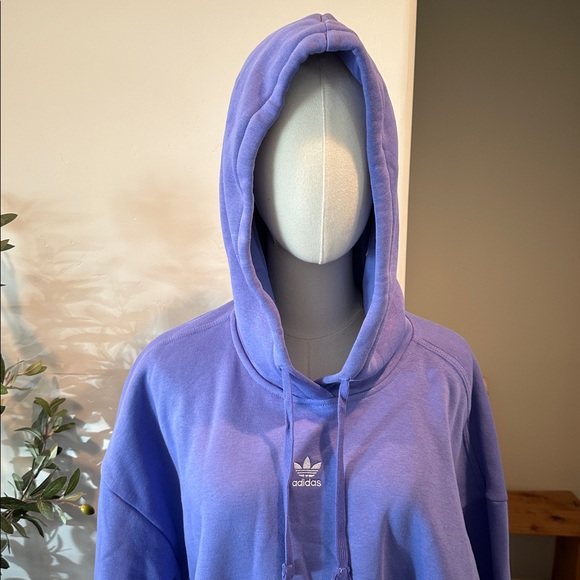 Adidas Essentials Oversized Purple Fleece Hoodie New! - Picture 9 of 12